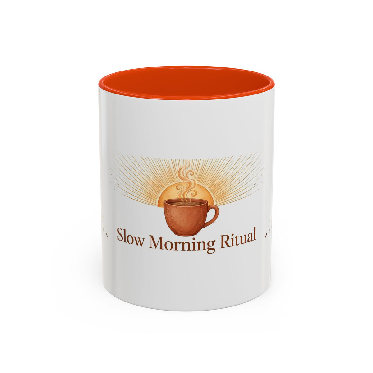 Slow Morning Ritual color accent ceramic coffee mug — Amanda's Brew House