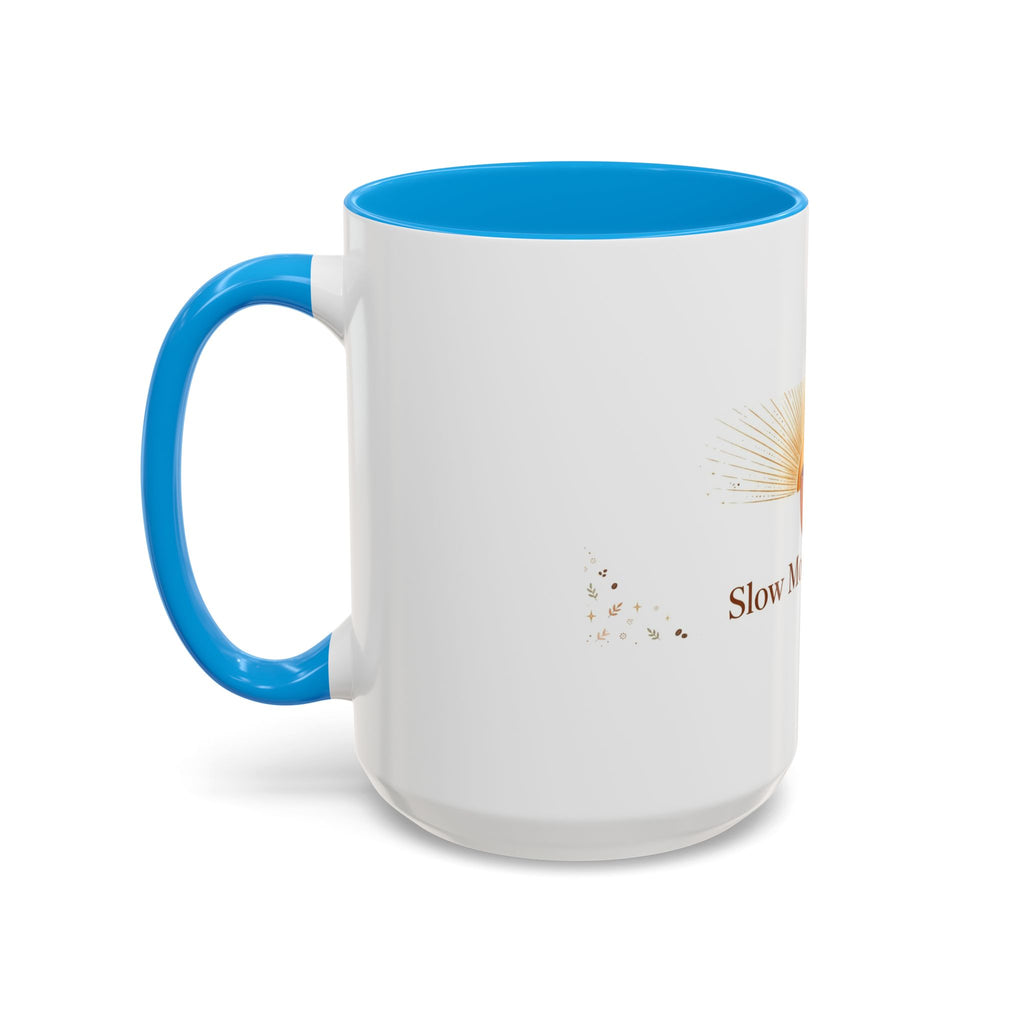 Slow Morning Ritual color accent ceramic coffee mug — Amanda's Brew House