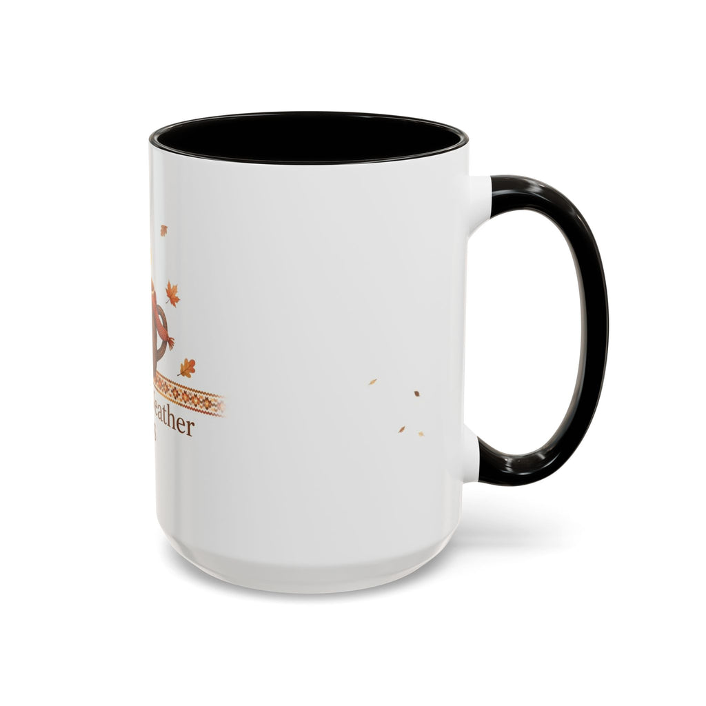 Sweater Weather Sips color accent ceramic coffee mug — Amanda's Brew House