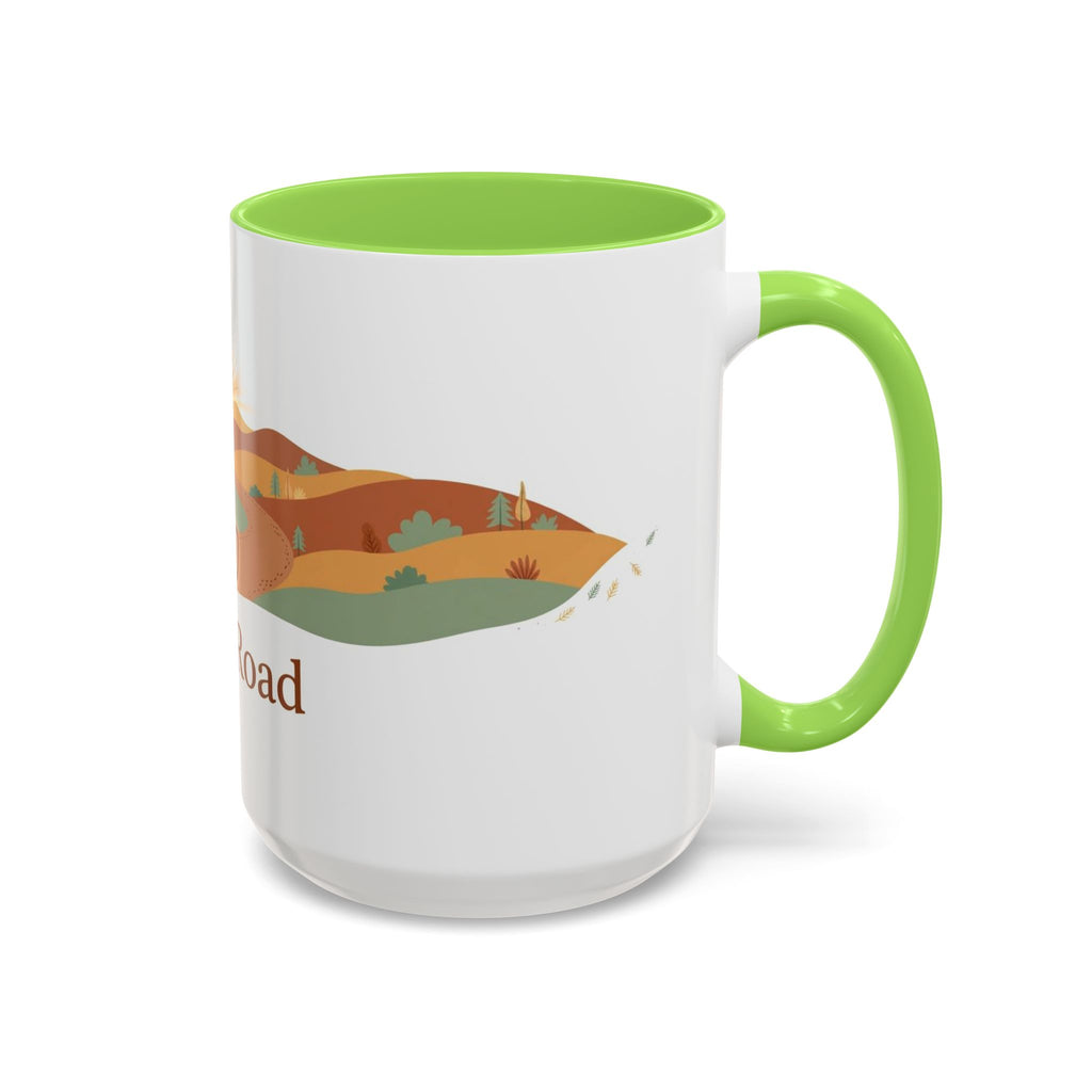 Open Road color accent ceramic coffee mug — Amanda's Brew House
