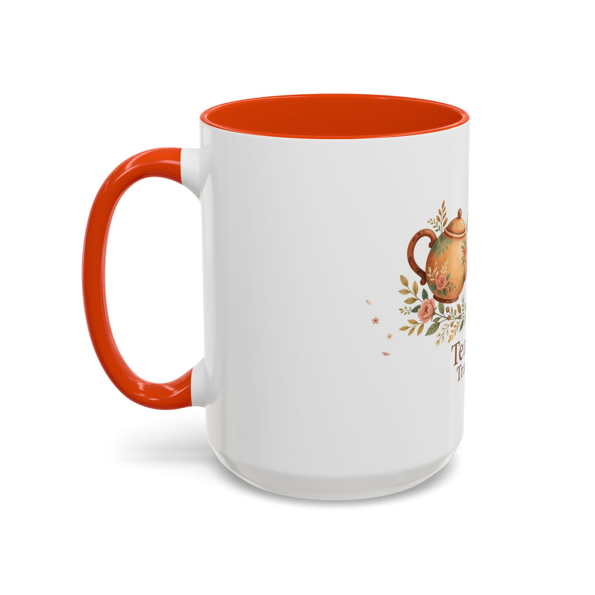 Tea Time Tranquility color accent ceramic tea mug — Amanda's Brew House