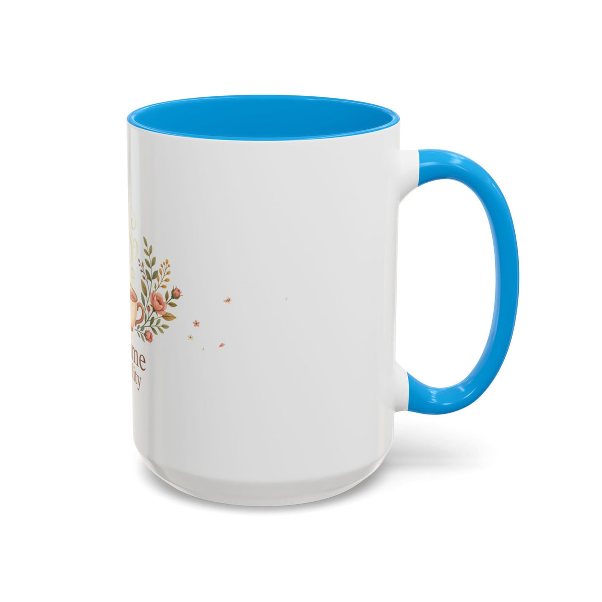 Tea Time Tranquility color accent ceramic tea mug — Amanda's Brew House