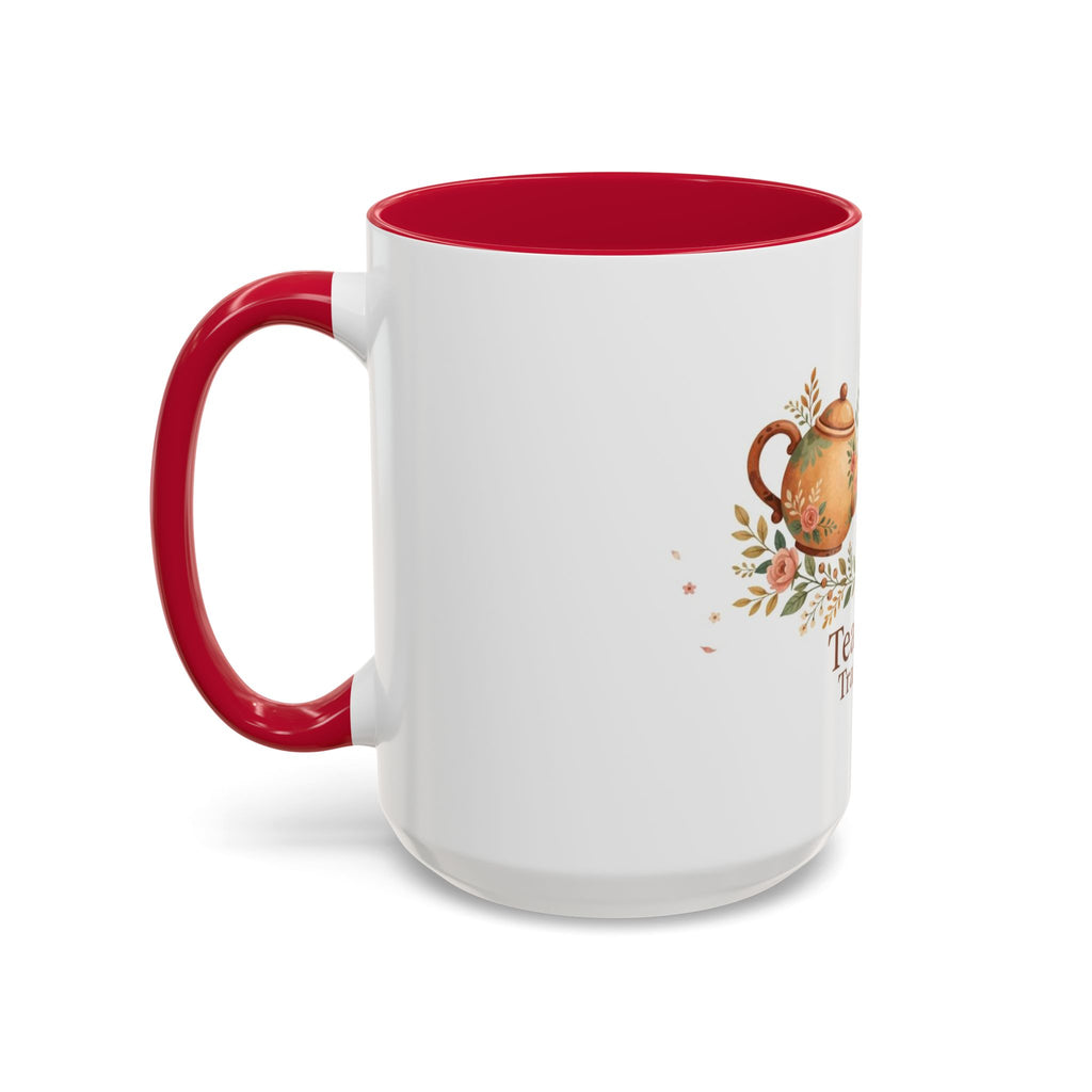 Tea Time Tranquility color accent ceramic tea mug — Amanda's Brew House