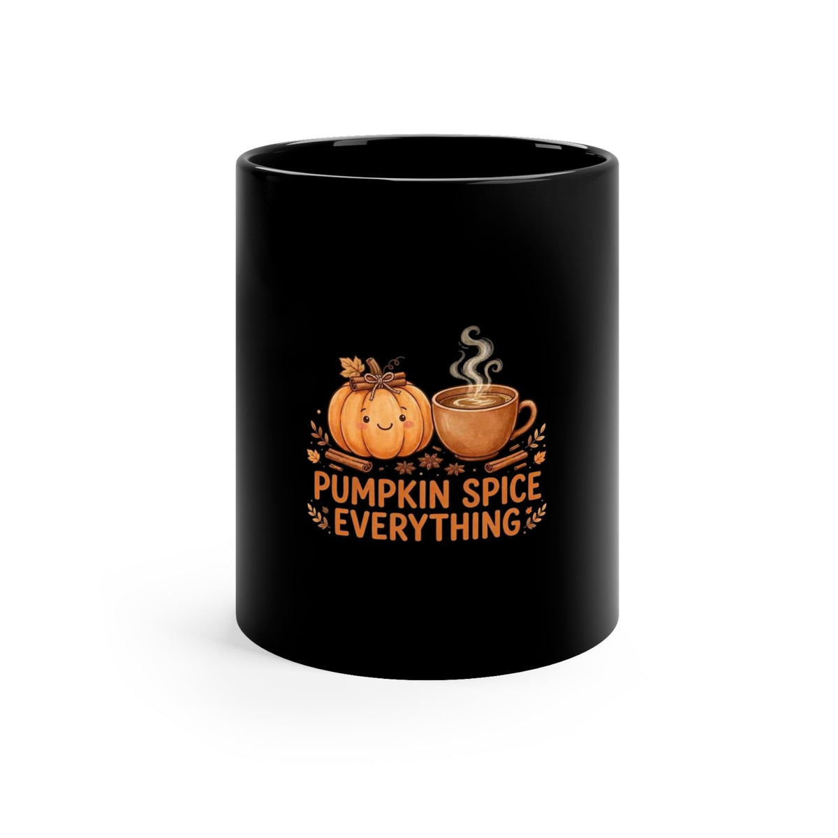 Pumpkin Spice Everything — Fall Coffee Mug | Black 11oz Ceramic