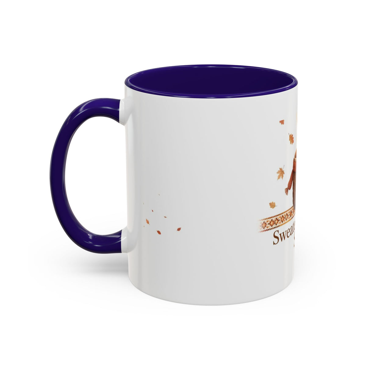 Sweater Weather Sips color accent ceramic coffee mug — Amanda's Brew House