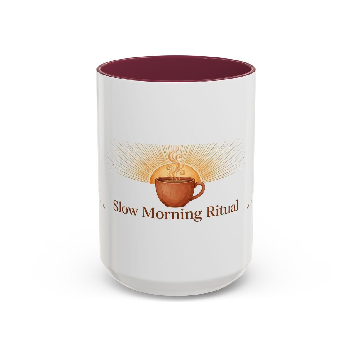 Slow Morning Ritual color accent ceramic coffee mug — Amanda's Brew House
