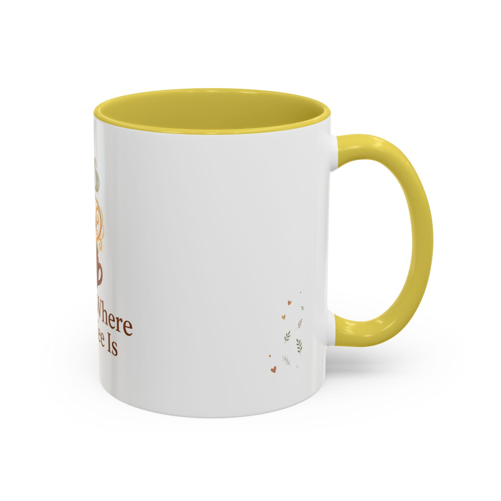 Home Is Where the Coffee Is color accent ceramic coffee mug — Amanda's Brew House