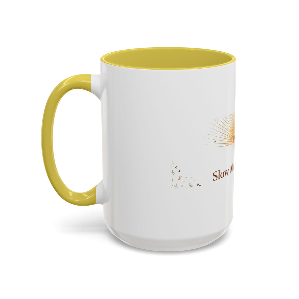 Slow Morning Ritual color accent ceramic coffee mug — Amanda's Brew House