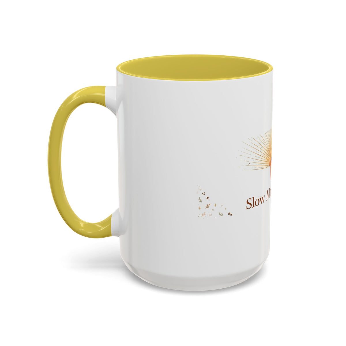Slow Morning Ritual color accent ceramic coffee mug — Amanda's Brew House