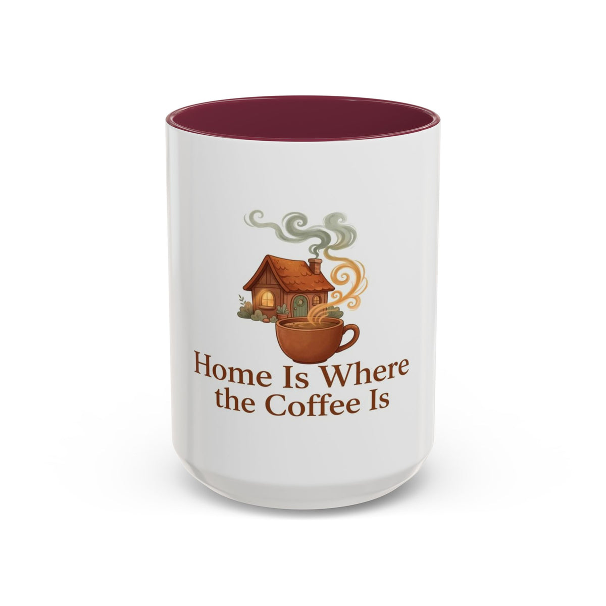Home Is Where the Coffee Is color accent ceramic coffee mug — Amanda's Brew House