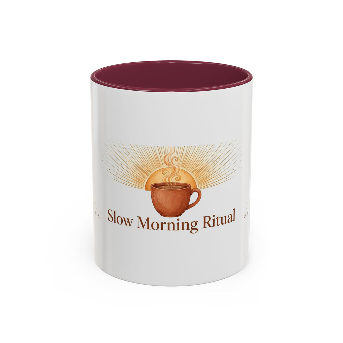 Slow Morning Ritual color accent ceramic coffee mug — Amanda's Brew House