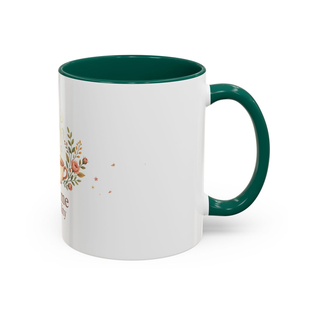 Tea Time Tranquility color accent ceramic tea mug — Amanda's Brew House
