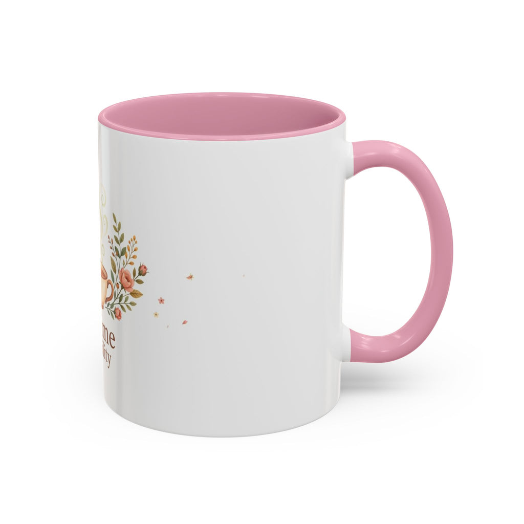 Tea Time Tranquility color accent ceramic tea mug — Amanda's Brew House