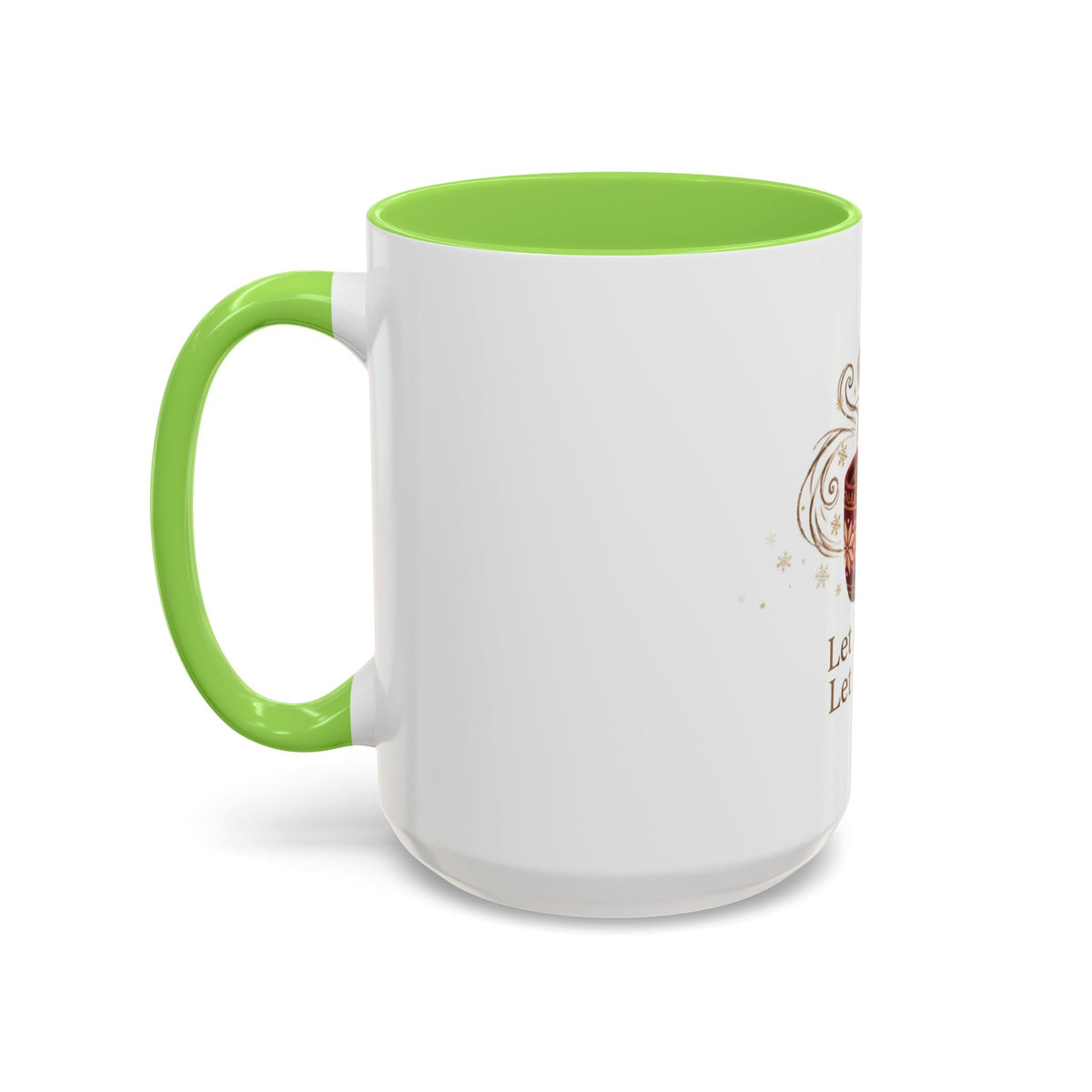 Let It Snow, Let It Brew color accent ceramic coffee mug — Amanda's Brew House
