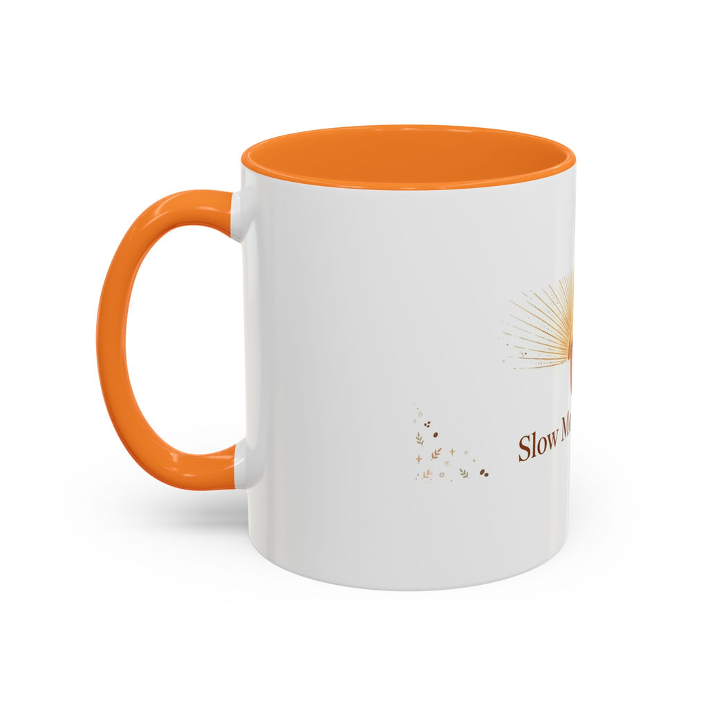 Slow Morning Ritual color accent ceramic coffee mug — Amanda's Brew House