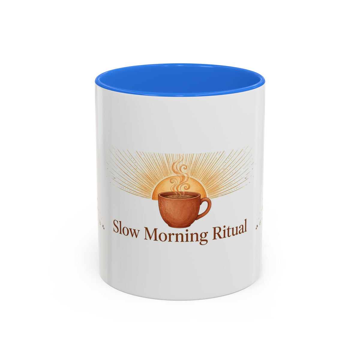 Slow Morning Ritual color accent ceramic coffee mug — Amanda's Brew House