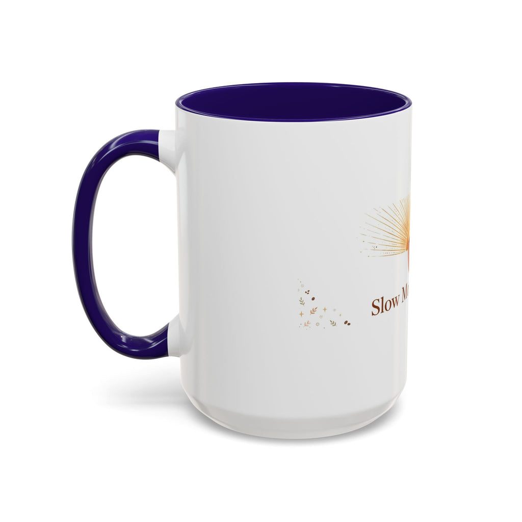 Slow Morning Ritual color accent ceramic coffee mug — Amanda's Brew House