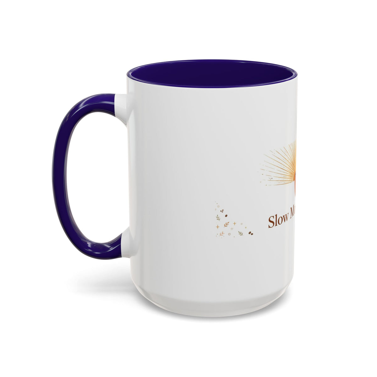 Slow Morning Ritual color accent ceramic coffee mug — Amanda's Brew House