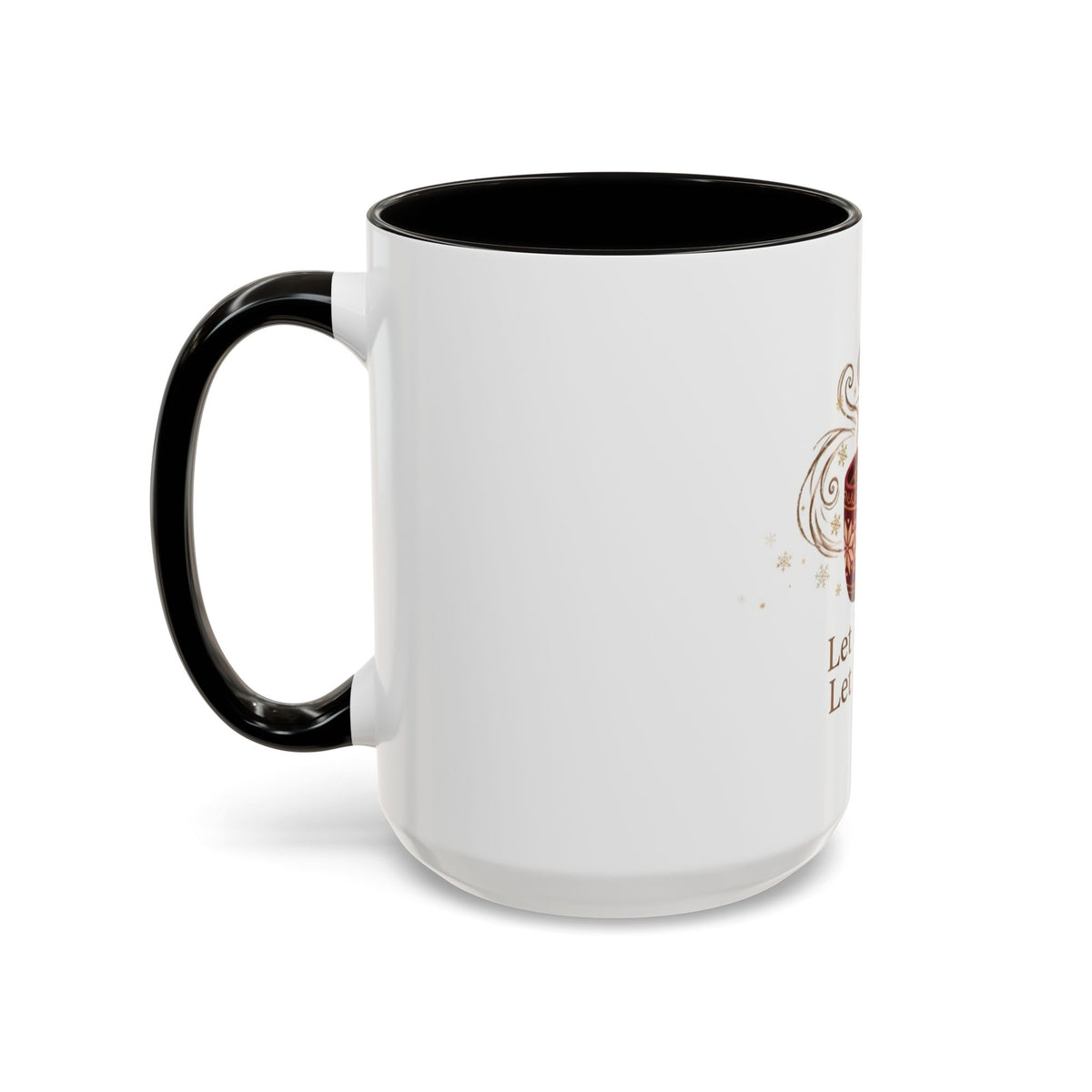 Let It Snow, Let It Brew color accent ceramic coffee mug — Amanda's Brew House