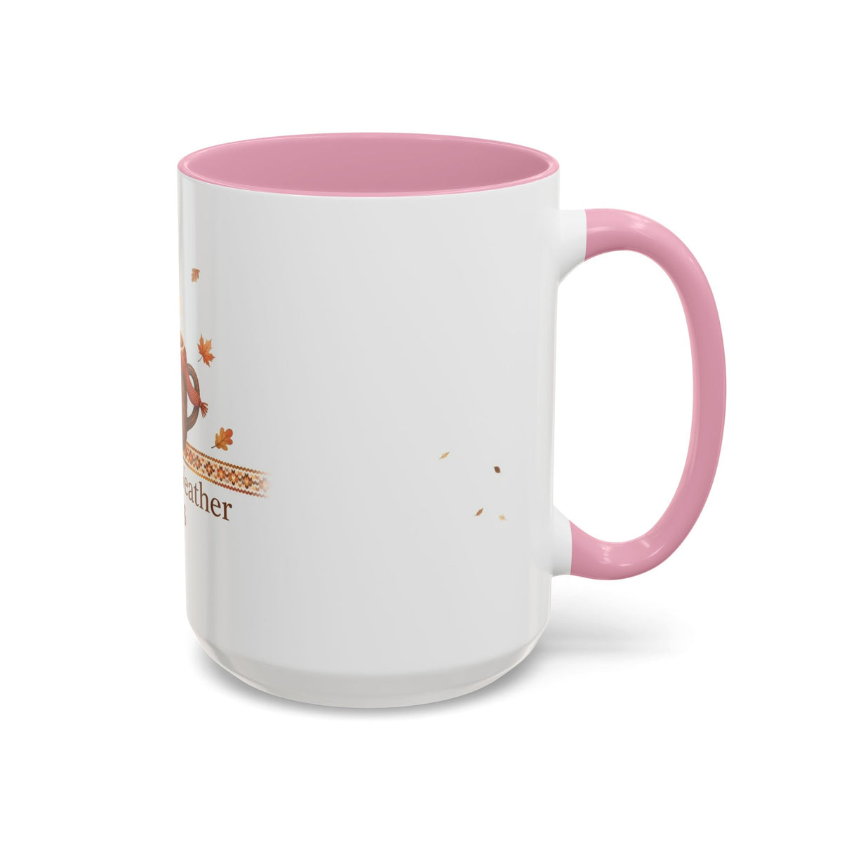 Sweater Weather Sips color accent ceramic coffee mug — Amanda's Brew House
