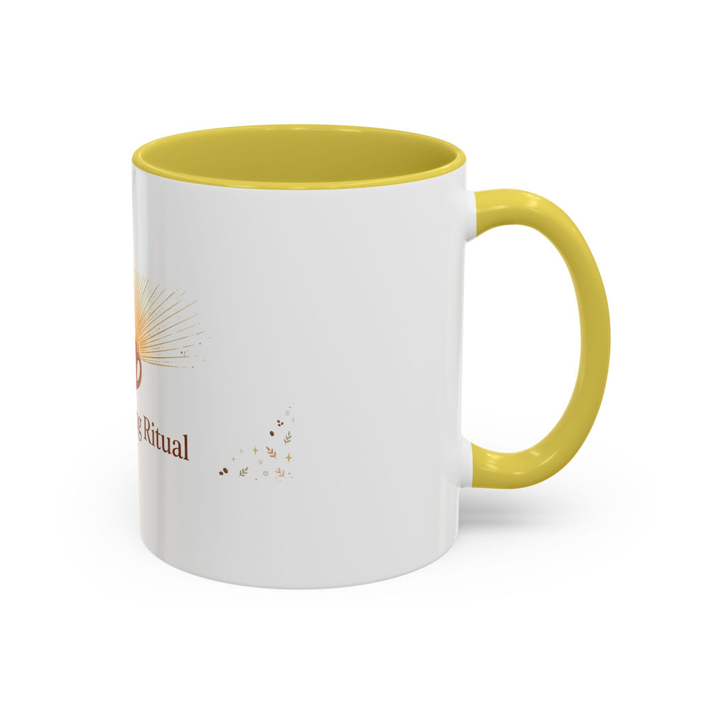 Slow Morning Ritual color accent ceramic coffee mug — Amanda's Brew House