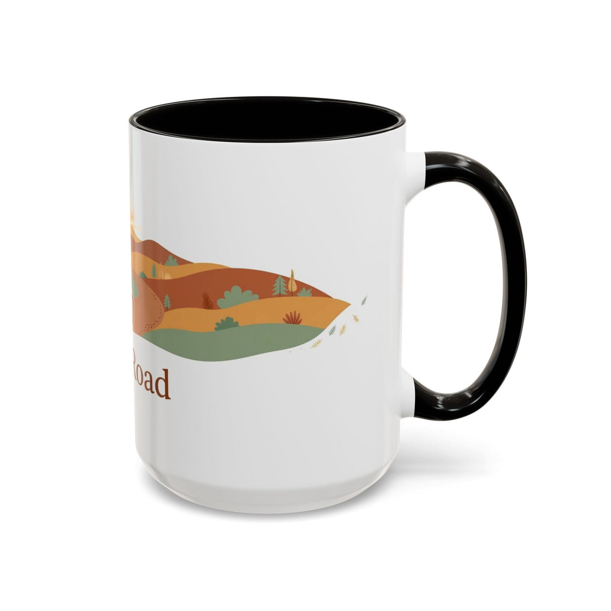 Open Road color accent ceramic coffee mug — Amanda's Brew House