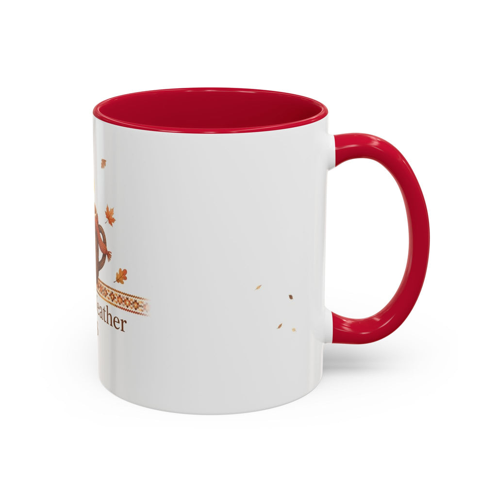 Sweater Weather Sips color accent ceramic coffee mug — Amanda's Brew House