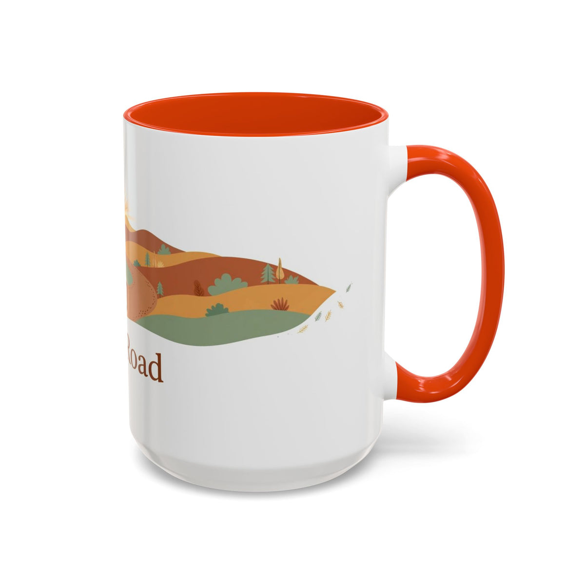 Open Road color accent ceramic coffee mug — Amanda's Brew House