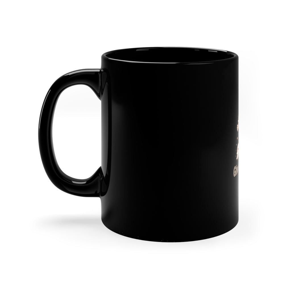 Ghostly Gathering — Cute Halloween Ghost Coffee Mug | Black 11oz