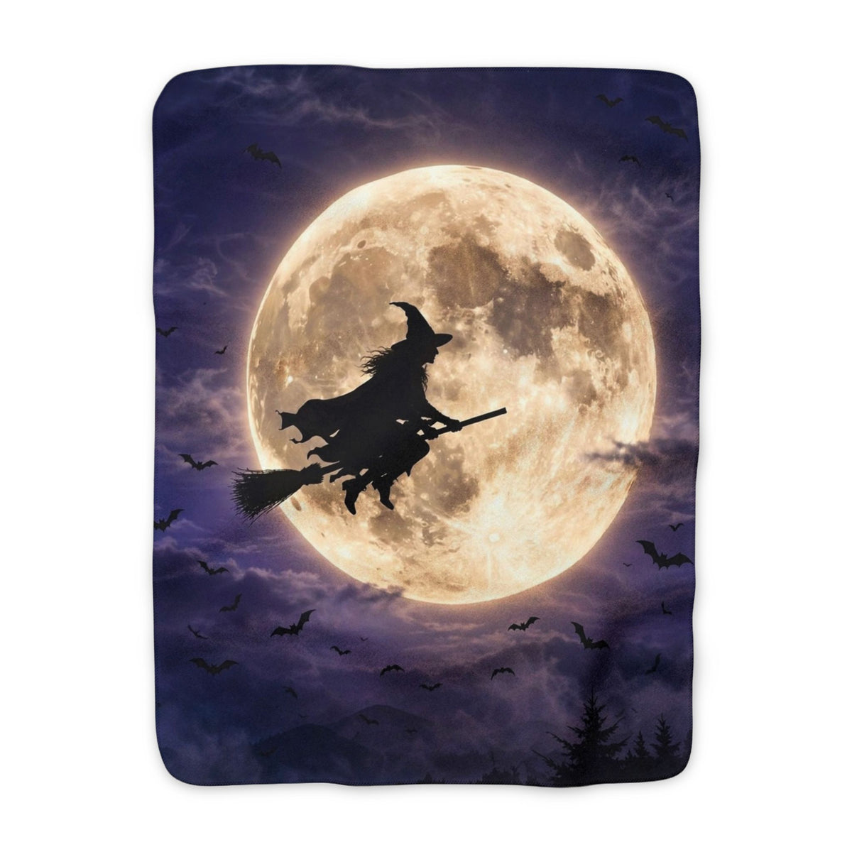 Witch’s Moon Sherpa Blanket — Halloween Fleece Throw