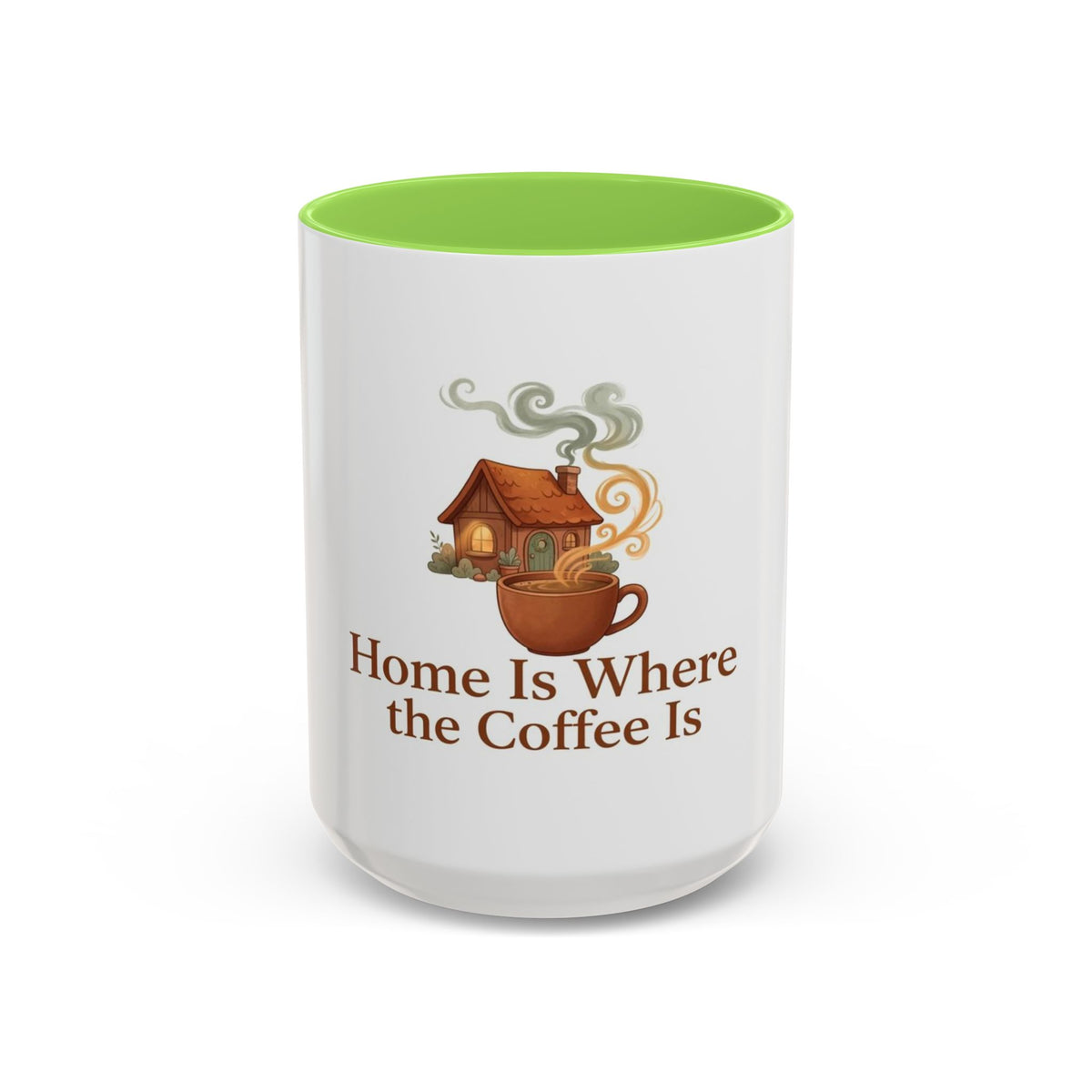 Home Is Where the Coffee Is color accent ceramic coffee mug — Amanda's Brew House