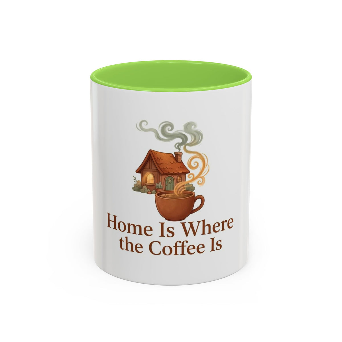 Home Is Where the Coffee Is color accent ceramic coffee mug — Amanda's Brew House