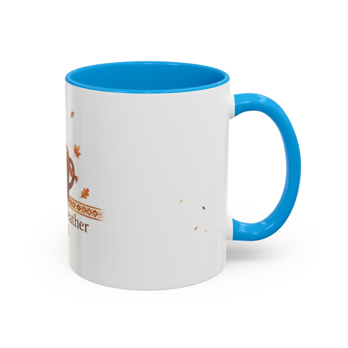 Sweater Weather Sips color accent ceramic coffee mug — Amanda's Brew House