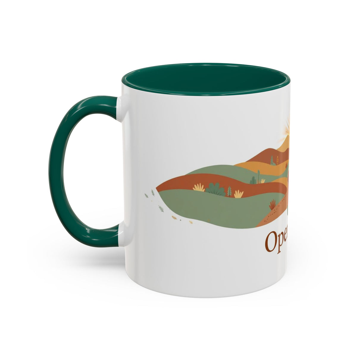 Open Road color accent ceramic coffee mug — Amanda's Brew House