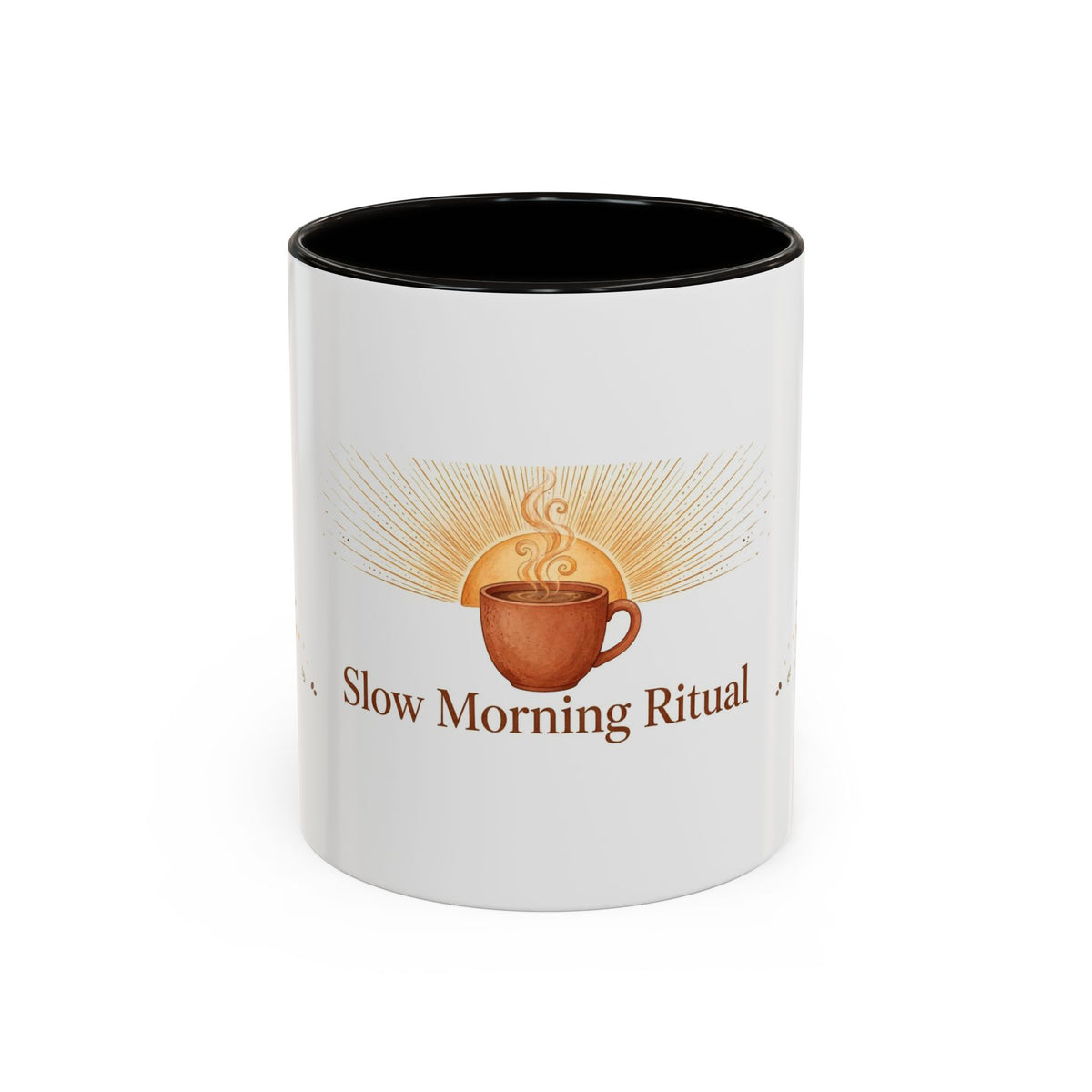Slow Morning Ritual color accent ceramic coffee mug — Amanda's Brew House