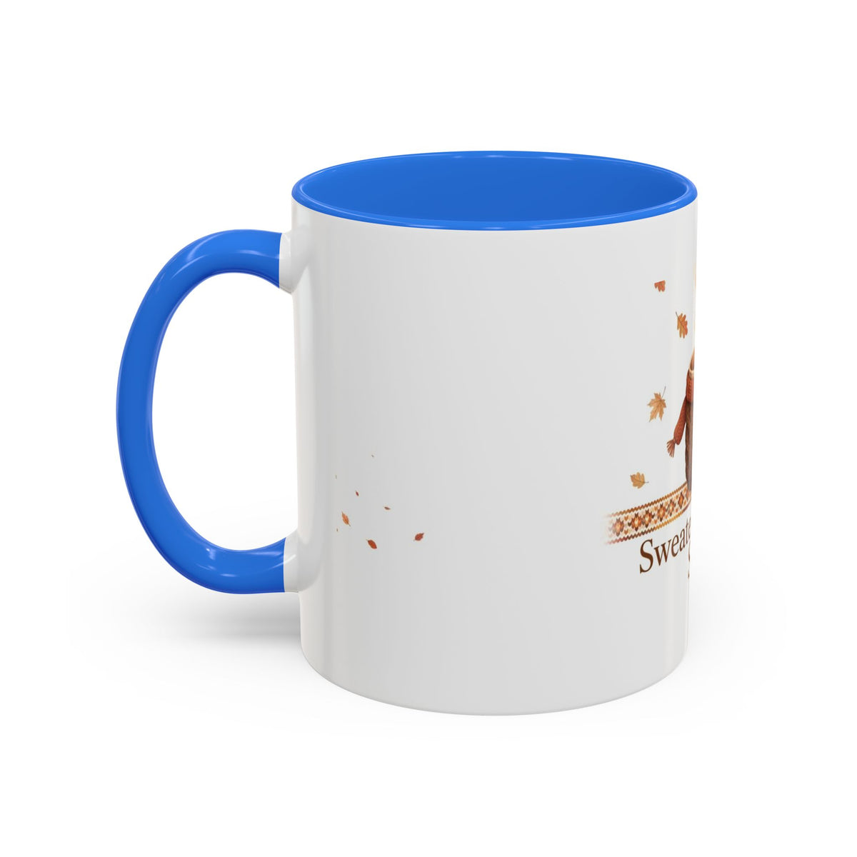Sweater Weather Sips color accent ceramic coffee mug — Amanda's Brew House