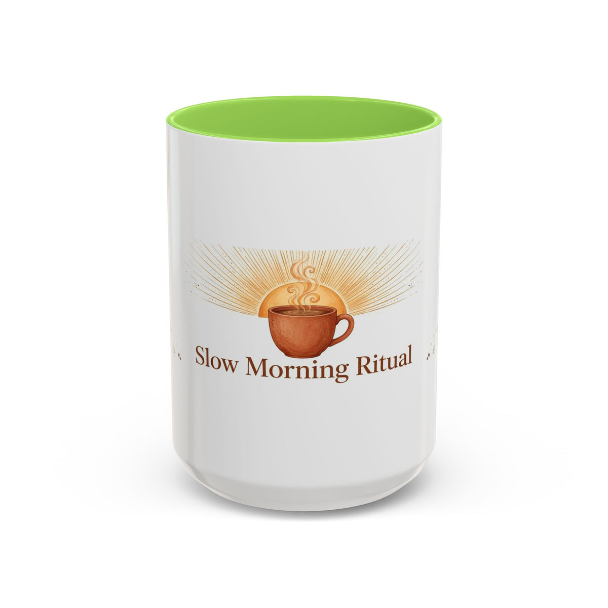 Slow Morning Ritual color accent ceramic coffee mug — Amanda's Brew House