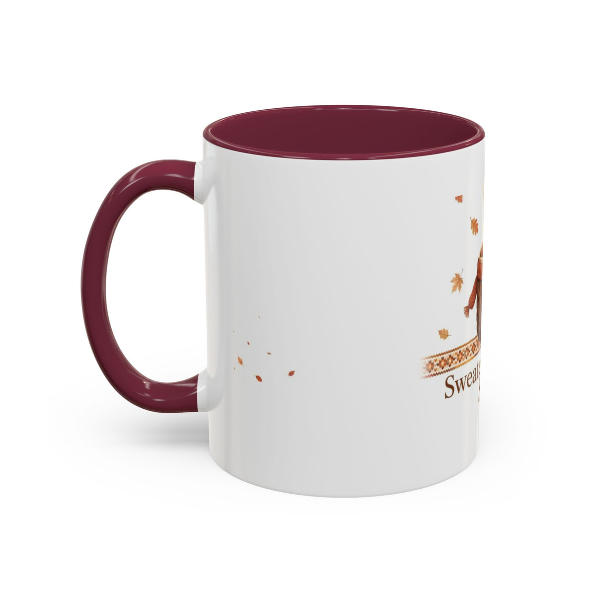 Sweater Weather Sips color accent ceramic coffee mug — Amanda's Brew House
