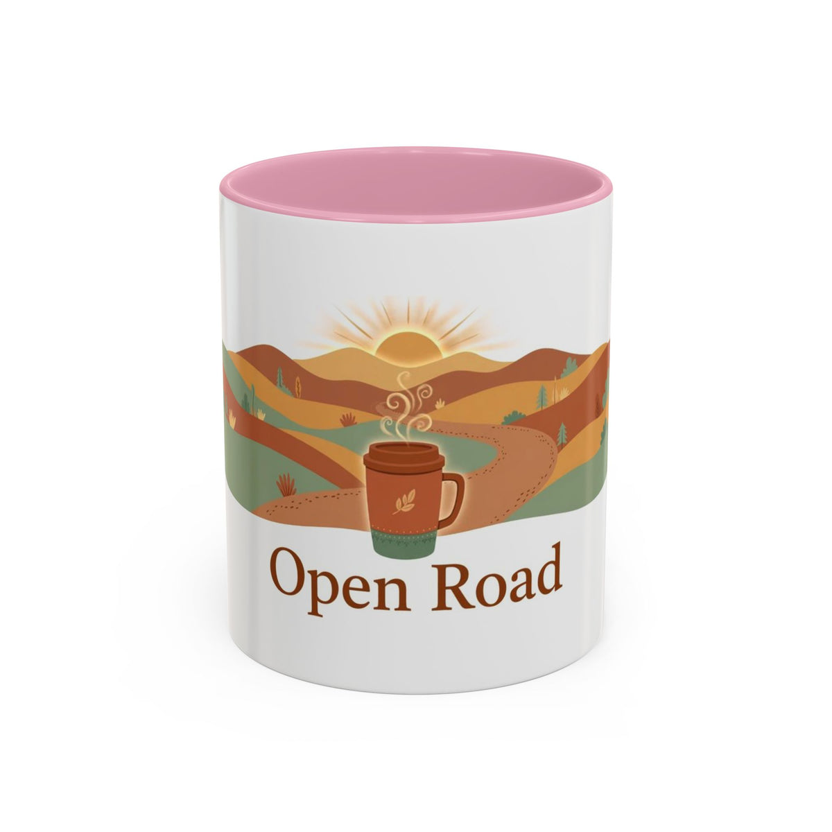 Open Road color accent ceramic coffee mug — Amanda's Brew House