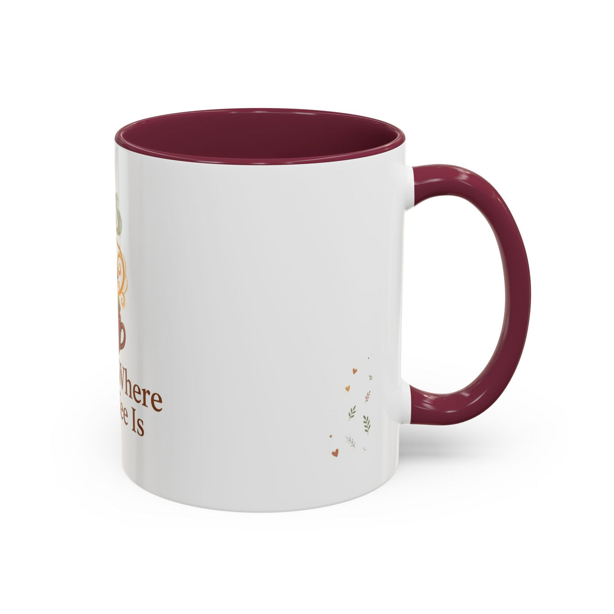 Home Is Where the Coffee Is color accent ceramic coffee mug — Amanda's Brew House