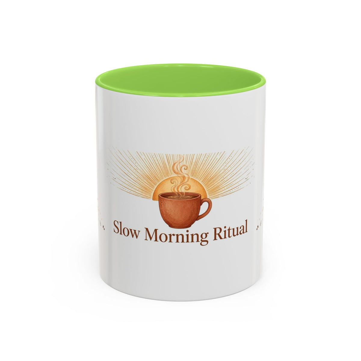 Slow Morning Ritual color accent ceramic coffee mug — Amanda's Brew House