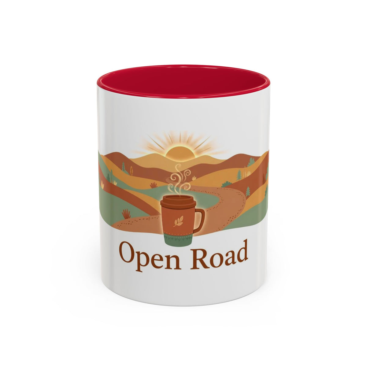 Open Road color accent ceramic coffee mug — Amanda's Brew House