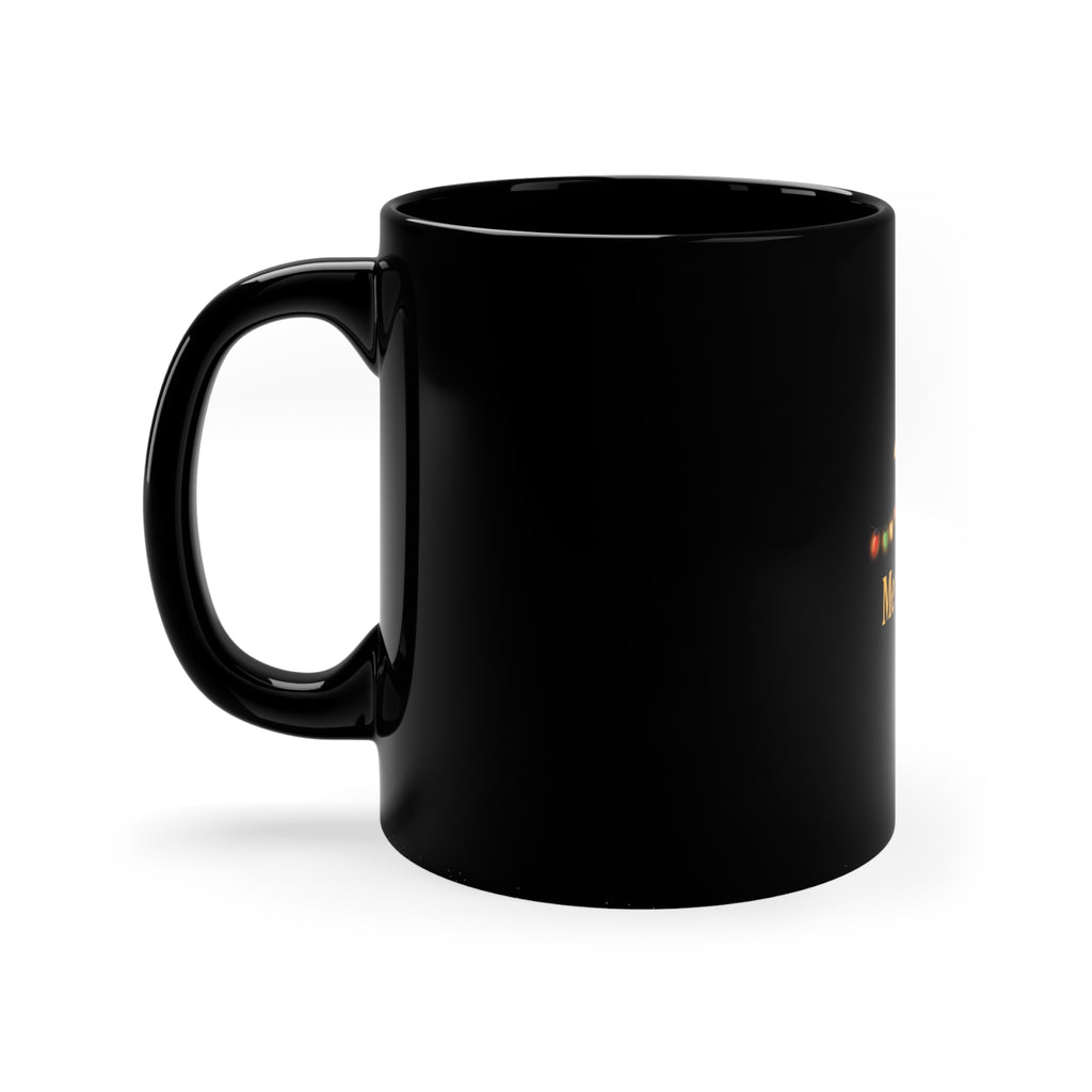Merry & Bright — Christmas Coffee Mug | Black 11oz Ceramic