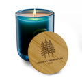 Engraved Winter Pines Soy Candle — 14oz Scented Holiday Candle