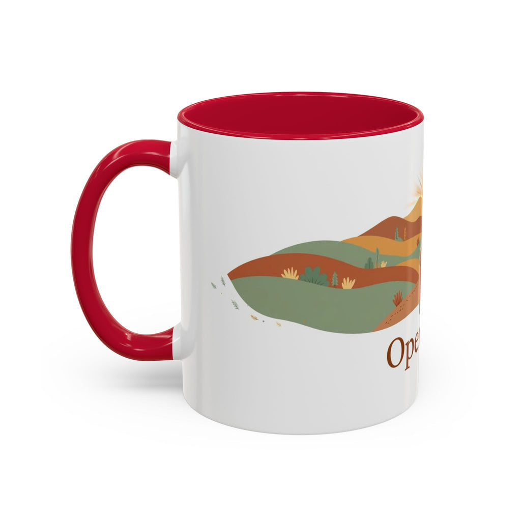 Open Road color accent ceramic coffee mug — Amanda's Brew House