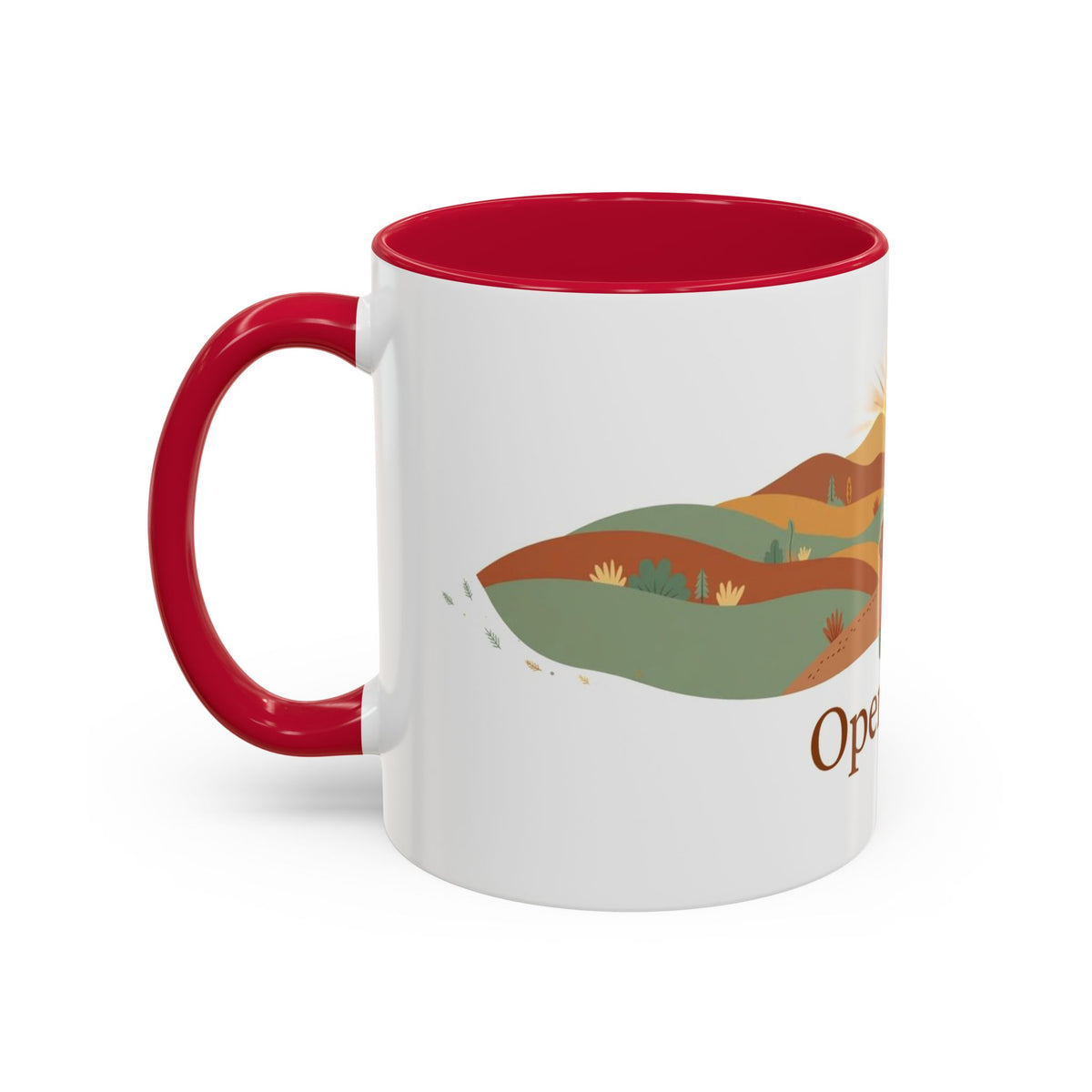 Open Road color accent ceramic coffee mug — Amanda's Brew House
