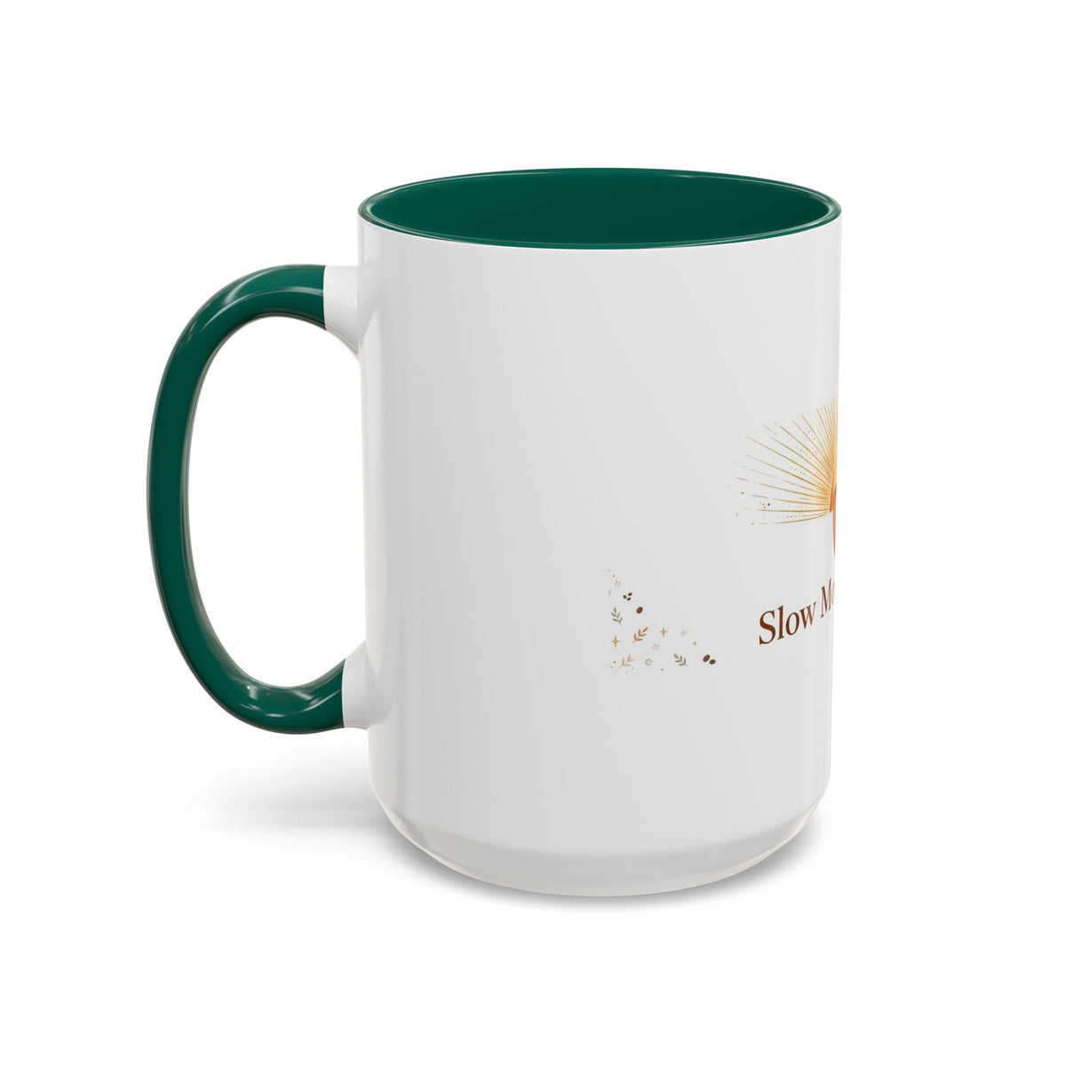 Slow Morning Ritual color accent ceramic coffee mug — Amanda's Brew House