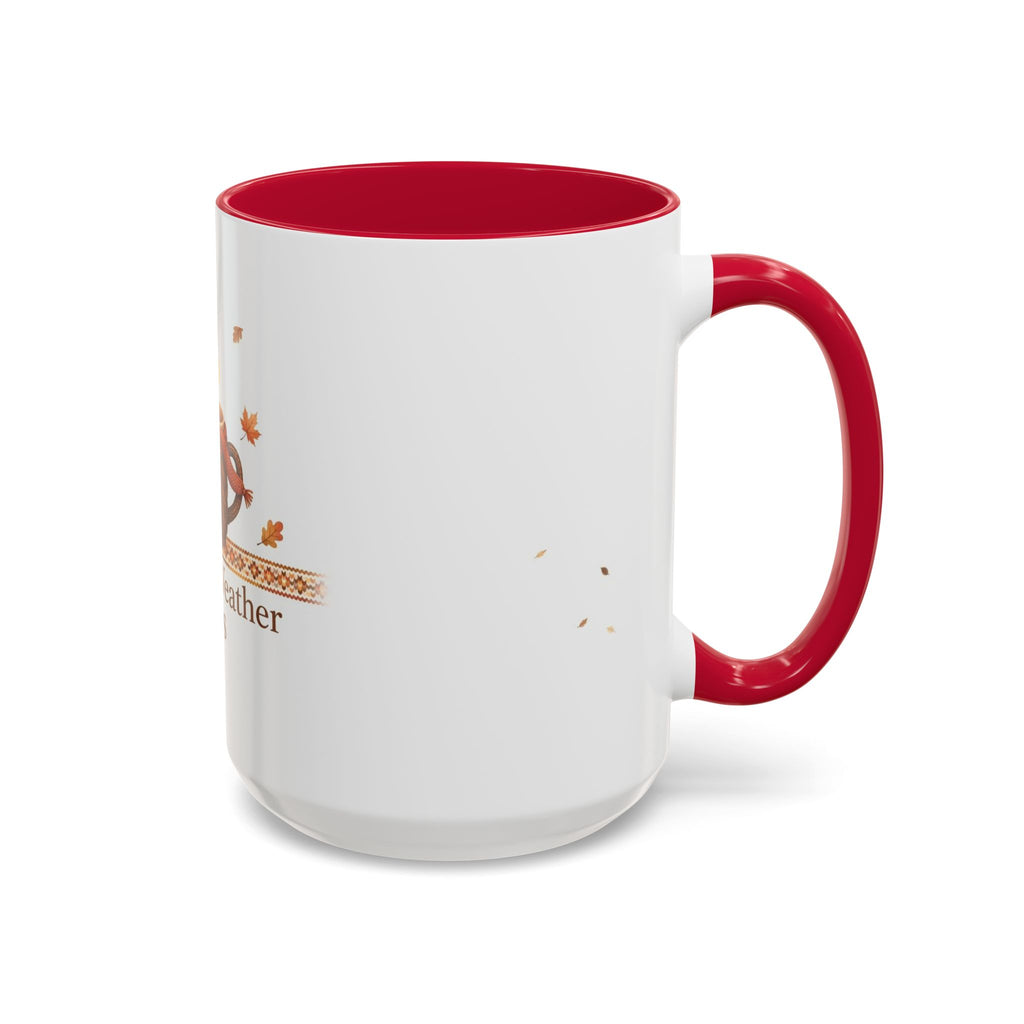 Sweater Weather Sips color accent ceramic coffee mug — Amanda's Brew House