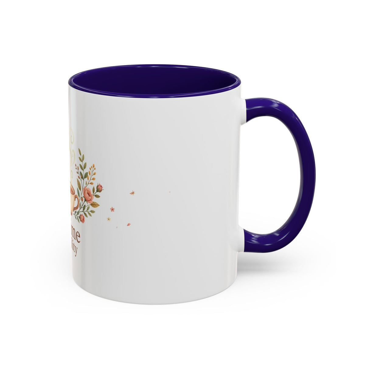 Tea Time Tranquility color accent ceramic tea mug — Amanda's Brew House