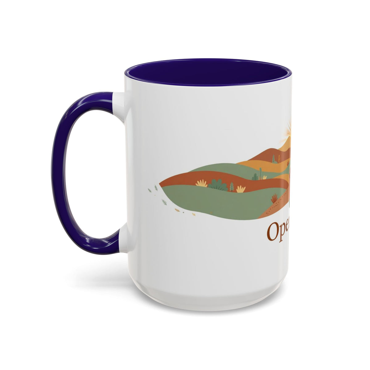 Open Road color accent ceramic coffee mug — Amanda's Brew House